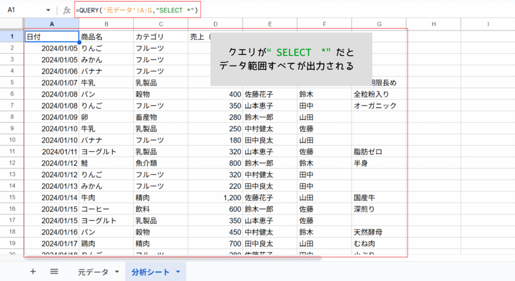 前列を取得